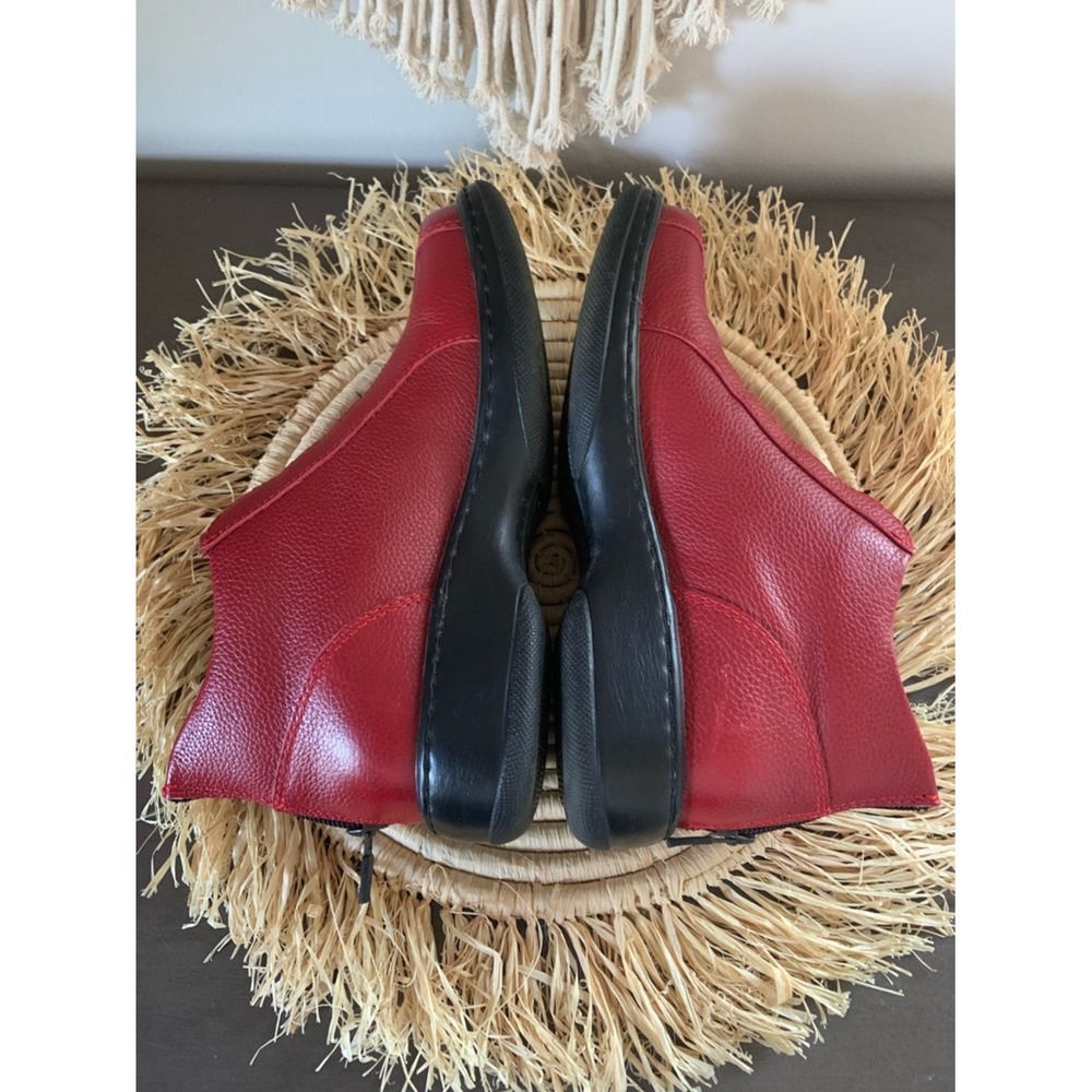 DANSKO Erin Red Leather Slip On Zip Up Leather Ankle Boots 37 - Picture 10 of 16